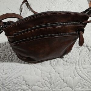 Elegant Dark Brown Leather Crossbody Bag